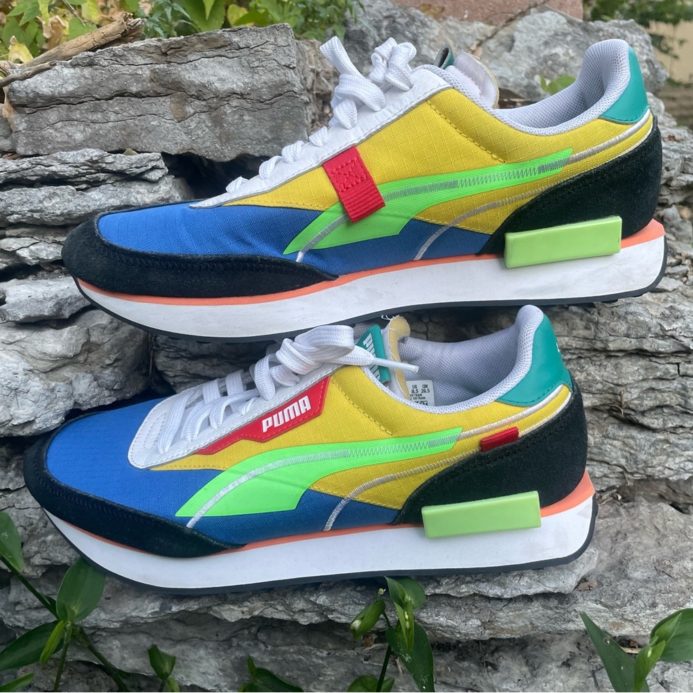 Puma Future Rider Twofold SD Pop 'Palace Blue Maize' Mens size 8.5 NWOT